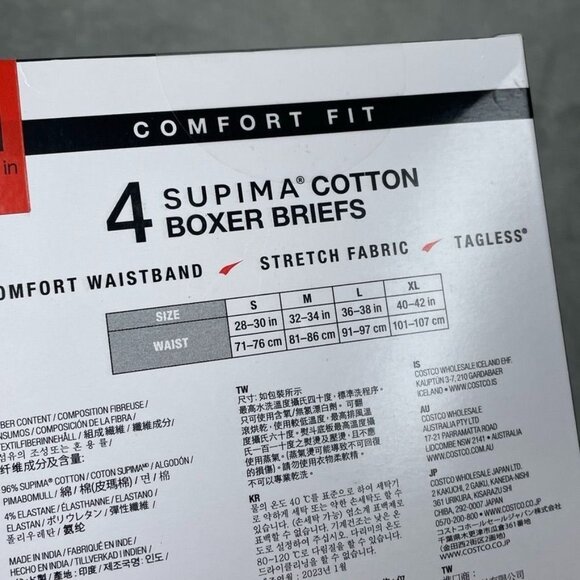 Kirkland Signature 4-Pack Supima Cotton Boxer Briefs Comfort Stretch Fit M a0389 - Picture 4 of 6